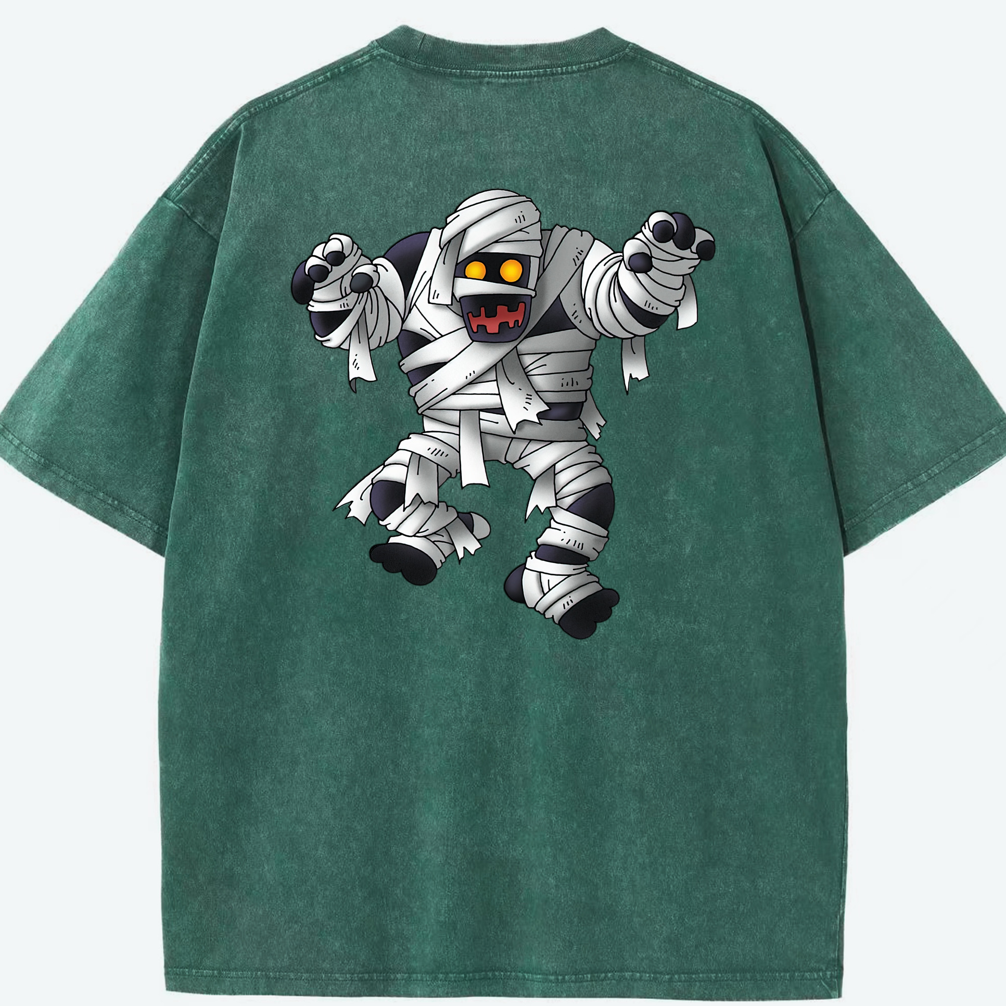 （画像用） ドラゴンクエスト Doragon Kuesuto Dragon Quest 綿100% ヴィンテージ風 半袖Tシャツ（背面プリント）